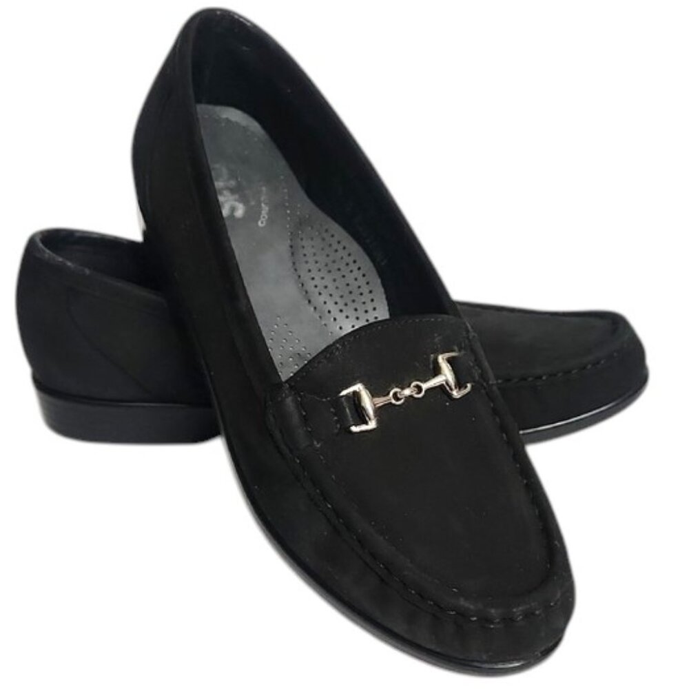 Black Suede SAS Tripad Comfort Loafers - Size 8.5 Narrow